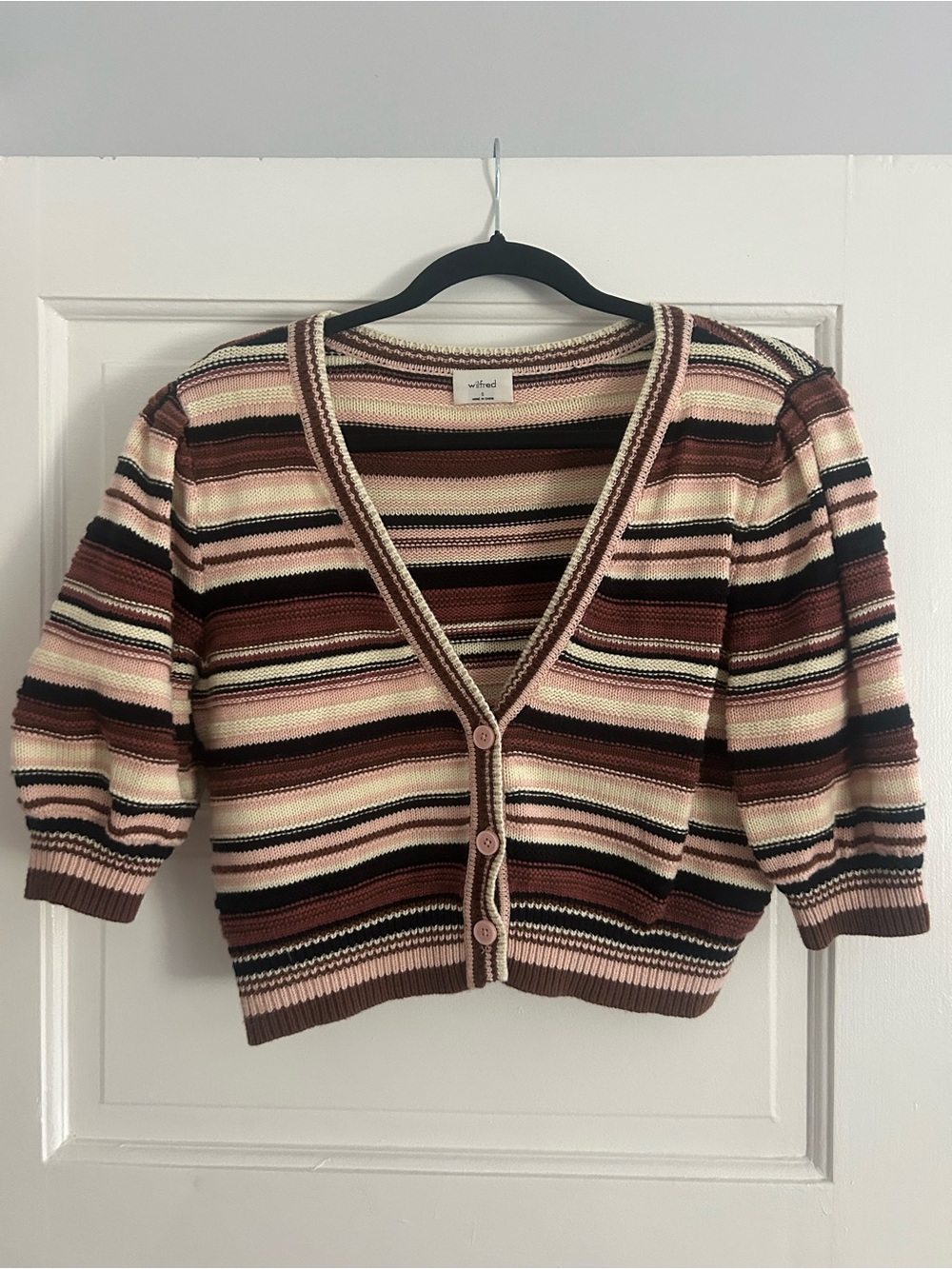 Aritzia Wilfred Striped Knit Cardigan - Size Small